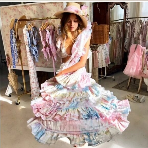 LoveShackFancy  India Dress in Rainbow Tie-Dye 🌈 🦄✨️ 6 - Picture 7 of 13